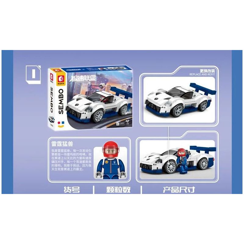 SEMBO 714811 LIÊN MINH JISU 714811 bộ đồ chơi xếp lắp ráp ghép mô hình Speed Champions Racing Cars Đua Xe Công Thức 204 khối