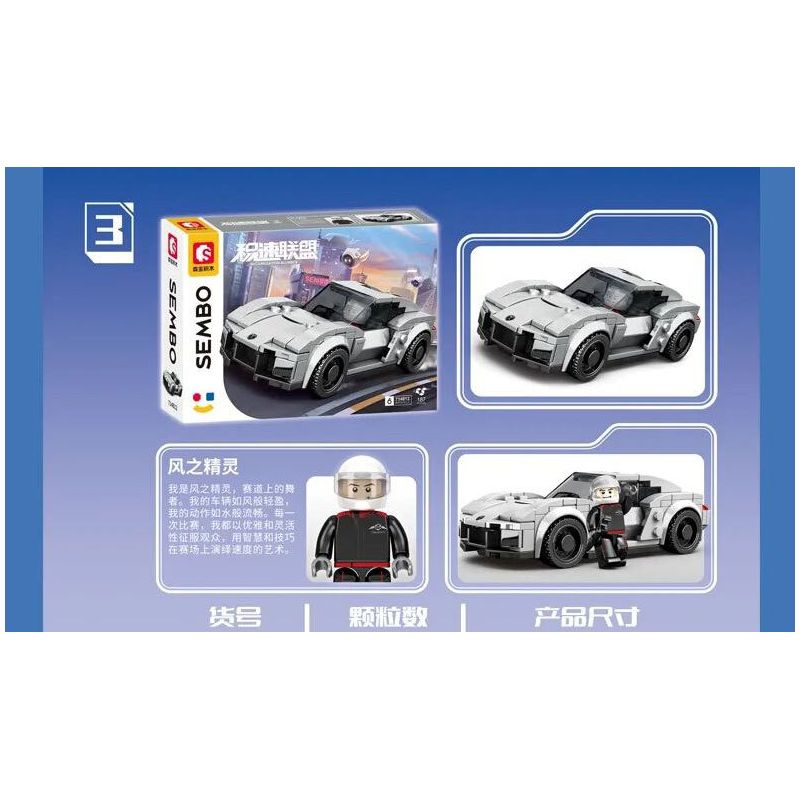 SEMBO 714813 LIÊN MINH JISU 714813 bộ đồ chơi xếp lắp ráp ghép mô hình Speed Champions Racing Cars Đua Xe Công Thức 181 khối