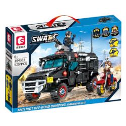 SEMBO 104334 CHIẾN DỊCH BLACK HAWK GIÁM SÁT PHƯƠNG TIỆN ĐỊA HÌNH KIỂM SOÁT BẠO LOẠN bộ đồ chơi xếp lắp ráp ghép mô hình SWAT 529 khối