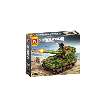 SEMBO 207221 CHIẾN TRANH SINH TỒN XE LỰU ĐẠN TỰ HÀNH 2S19 bộ đồ chơi xếp lắp ráp ghép mô hình Military Army SURVIVAL WARFARE Quân Sự Bộ Đội 289 khối