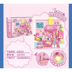 SEMBO 616225 NGÔI NHÀ TUYỆT VỜI CỦA MENGKE LEMEI BẾP NƯỚNG bộ đồ chơi xếp lắp ráp ghép mô hình Girl Con Gái 132 khối