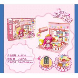 SEMBO 616226 NGÔI NHÀ TUYỆT VỜI CỦA MENGKE LEMEI CỬA HÀNG TRÁNG MIỆNG bộ đồ chơi xếp lắp ráp ghép mô hình Girl Con Gái 163 khối