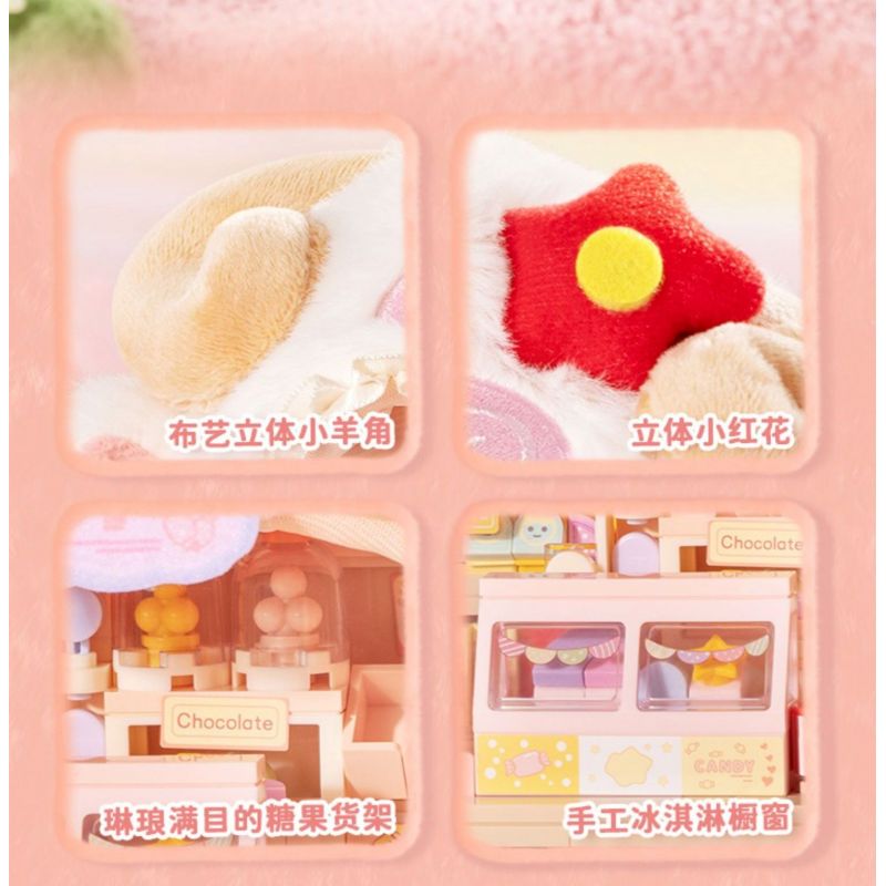 WEKKI 519101 WORLD PLUSH 4 LOẠI HỘP MÙ LÔNG NHUNG DÀNH CHO SHOP THÚ CƯNG NHỎ bộ đồ chơi xếp lắp ráp ghép mô hình