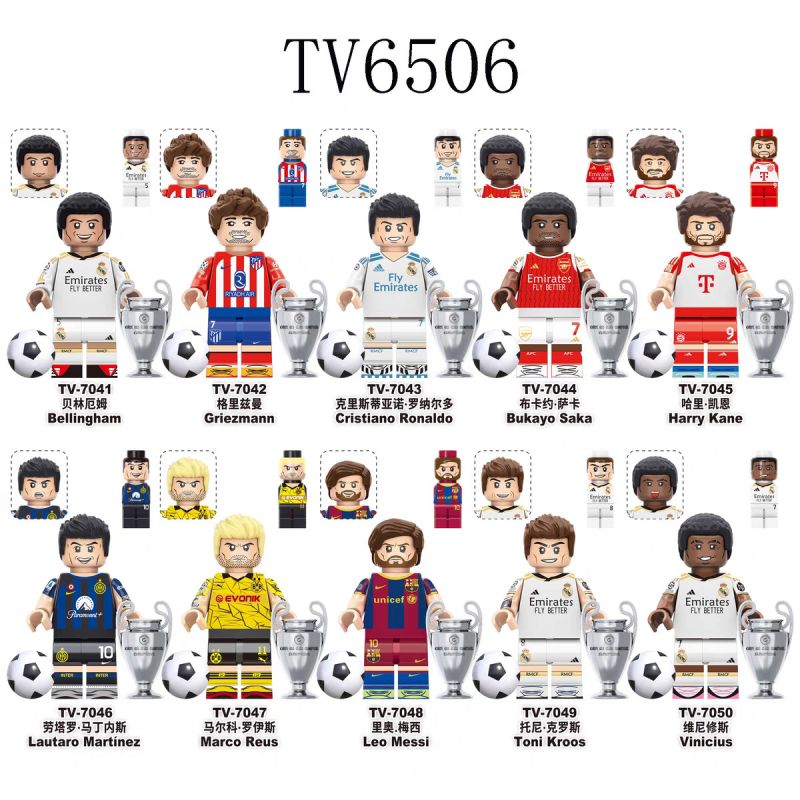 TV 6506 7041 7042 7043 7044 7045 7046 7047 7048 7049 7050 non Lego MÔ HÌNH NGÔI SAO BÓNG ĐÁ 10 LOẠI bộ đồ chơi xếp lắp ráp ghép mô hình City Thành Phố