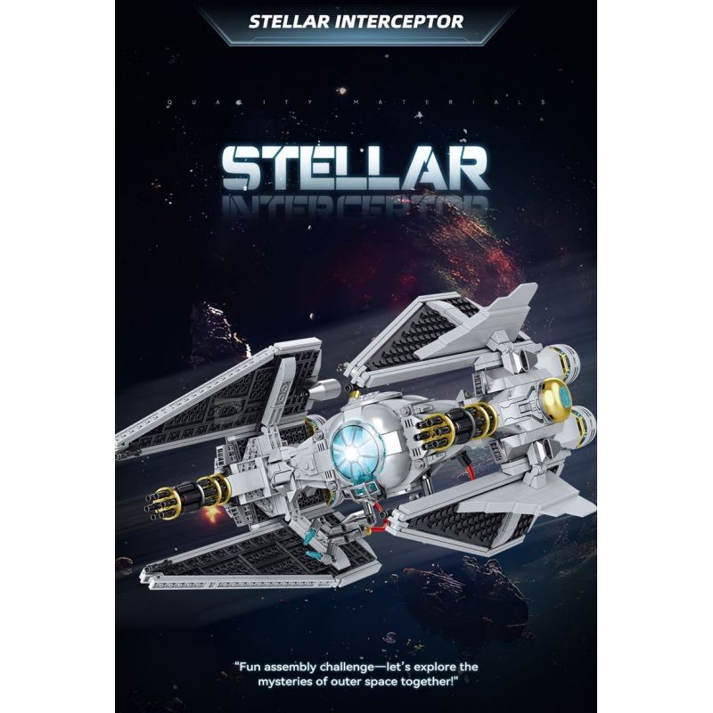 ZAPE 98001 THIẾT BỊ ĐÁNH CHẶN TITAN bộ đồ chơi xếp lắp ráp ghép mô hình Star Wars STELLAR INTERCEPTOR Chiến Tranh Giữa Các Vì Sao 1109 khối