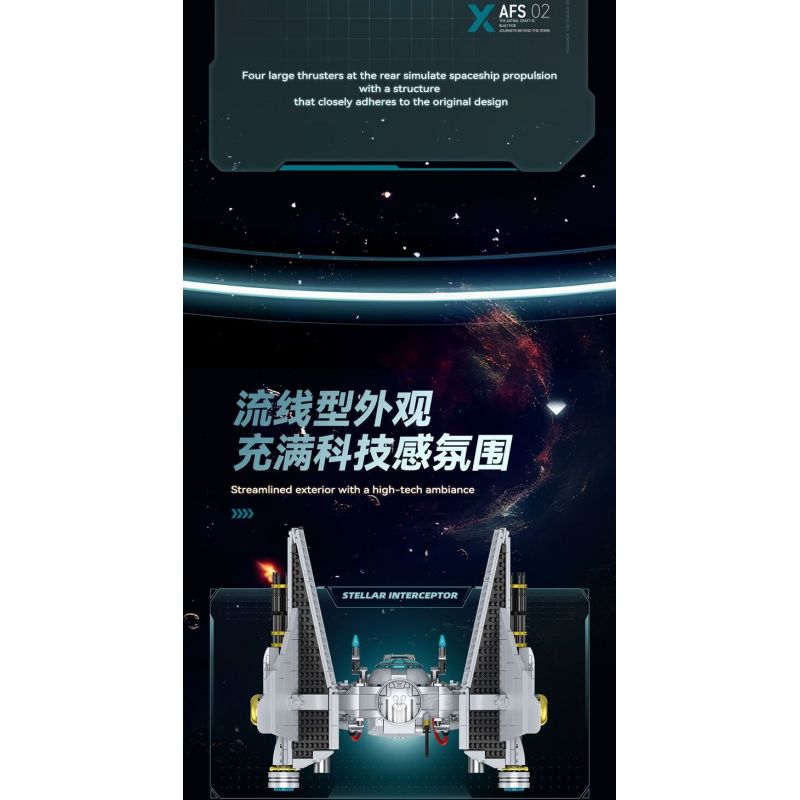 ZAPE 98001 THIẾT BỊ ĐÁNH CHẶN TITAN bộ đồ chơi xếp lắp ráp ghép mô hình Star Wars STELLAR INTERCEPTOR Chiến Tranh Giữa Các Vì Sao 1109 khối