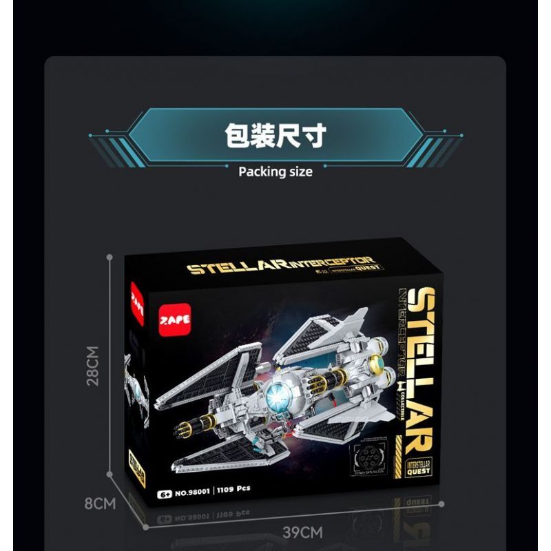 ZAPE 98001 THIẾT BỊ ĐÁNH CHẶN TITAN bộ đồ chơi xếp lắp ráp ghép mô hình Star Wars STELLAR INTERCEPTOR Chiến Tranh Giữa Các Vì Sao 1109 khối
