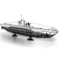 REOBRIX 33050 THUYỀN CHỮ bộ đồ chơi xếp lắp ráp ghép mô hình Military Army UNDERSEA BOAT NEXT-GENERATION STRATEGIC U-TYPE SUBMARINE Quân Sự Bộ Đội 3987 khối