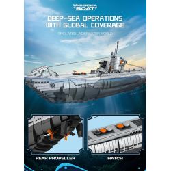 REOBRIX 33050 THUYỀN CHỮ bộ đồ chơi xếp lắp ráp ghép mô hình Military Army UNDERSEA BOAT NEXT-GENERATION STRATEGIC U-TYPE SUBMARINE Quân Sự Bộ Đội 3987 khối