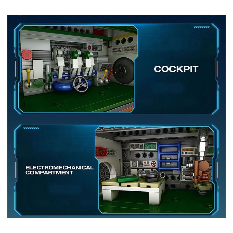 REOBRIX 33050 THUYỀN CHỮ bộ đồ chơi xếp lắp ráp ghép mô hình Military Army UNDERSEA BOAT NEXT-GENERATION STRATEGIC U-TYPE SUBMARINE Quân Sự Bộ Đội 3987 khối