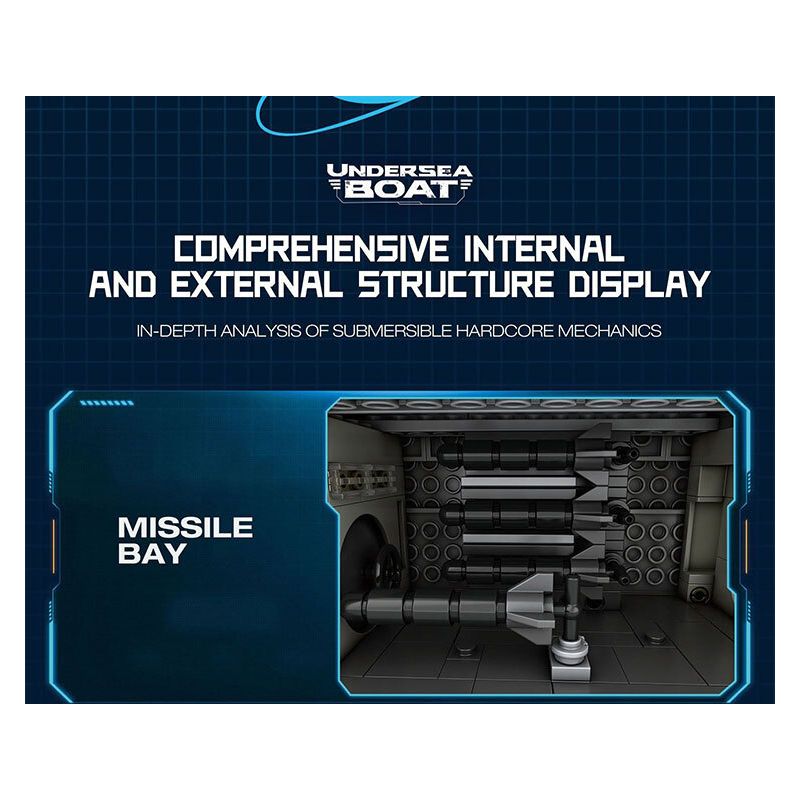 REOBRIX 33050 THUYỀN CHỮ bộ đồ chơi xếp lắp ráp ghép mô hình Military Army UNDERSEA BOAT NEXT-GENERATION STRATEGIC U-TYPE SUBMARINE Quân Sự Bộ Đội 3987 khối