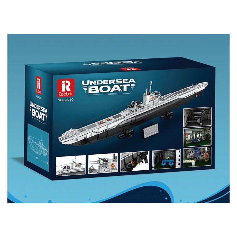 REOBRIX 33050 THUYỀN CHỮ bộ đồ chơi xếp lắp ráp ghép mô hình Military Army UNDERSEA BOAT NEXT-GENERATION STRATEGIC U-TYPE SUBMARINE Quân Sự Bộ Đội 3987 khối