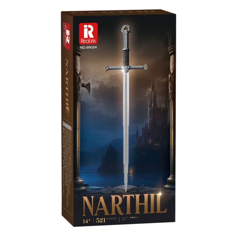 REOBRIX 99024 THÁNH KIẾM CỦA NASIR bộ đồ chơi xếp lắp ráp ghép mô hình The Lord Of The Rings NARTHIL Chúa Nhẫn 521 khối