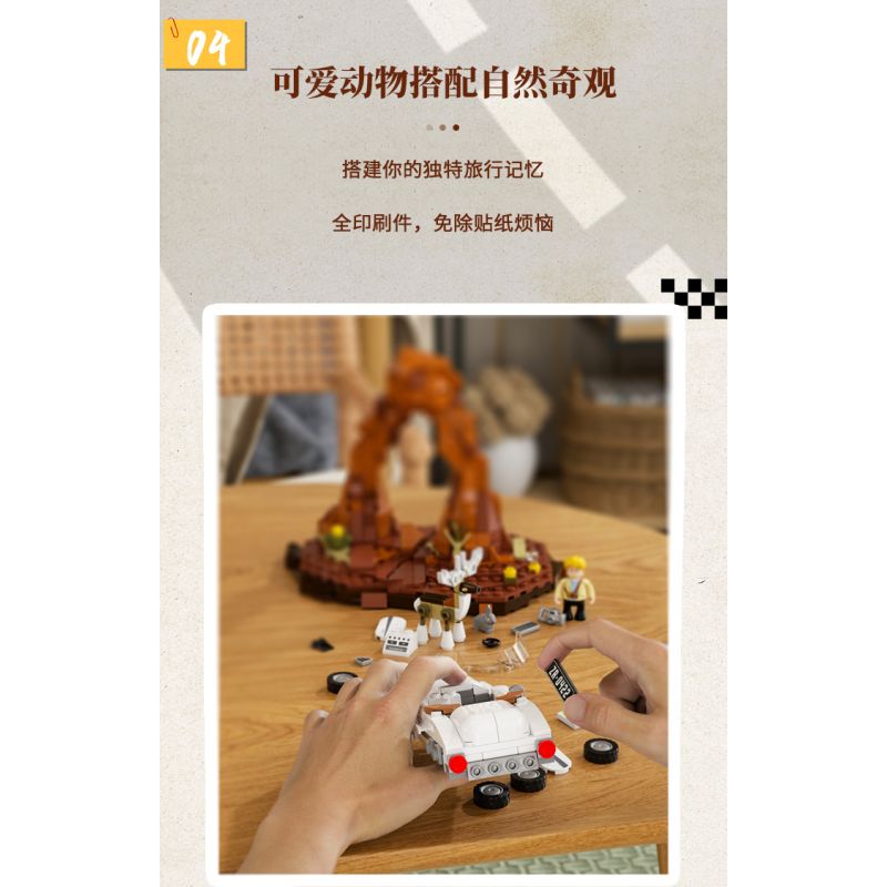 LUMIBRICKS FUNWHOLE F9053 9053 ROAD TRIP GẶP GỠ CHÚ NAI bộ đồ chơi xếp lắp ráp ghép mô hình City DEER CROSSING Thành Phố 576 khối