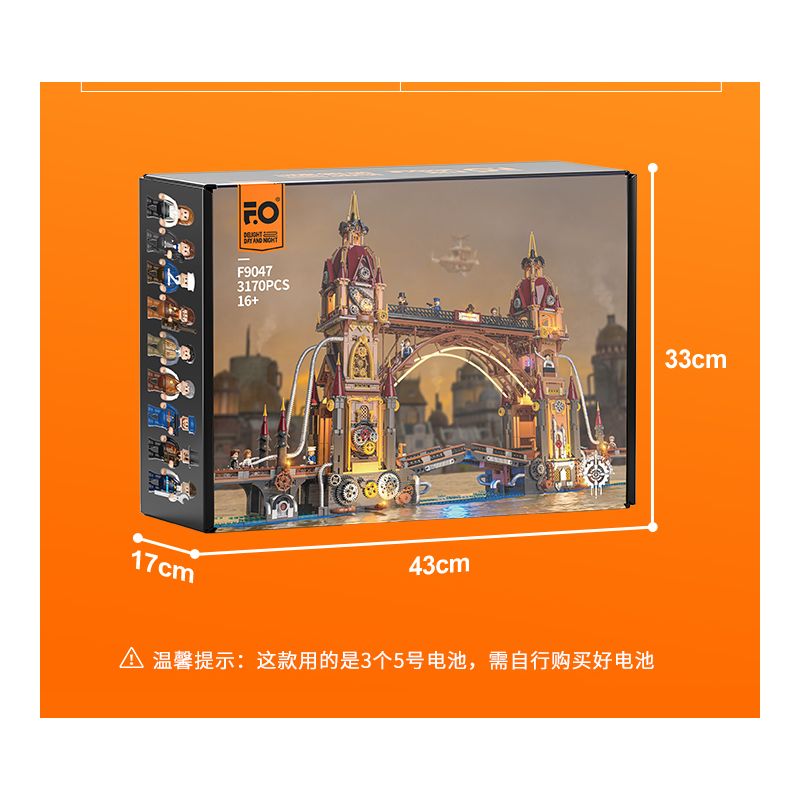 LUMIBRICKS FUNWHOLE F9047 9047 THẾ GIỚI STEAMPUNK CẦU LIÊN TỈNH bộ đồ chơi xếp lắp ráp ghép mô hình STEAMPUNK CITY BRIDGE 3170 khối