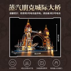 LUMIBRICKS FUNWHOLE F9047 9047 THẾ GIỚI STEAMPUNK CẦU LIÊN TỈNH bộ đồ chơi xếp lắp ráp ghép mô hình STEAMPUNK CITY BRIDGE 3170 khối