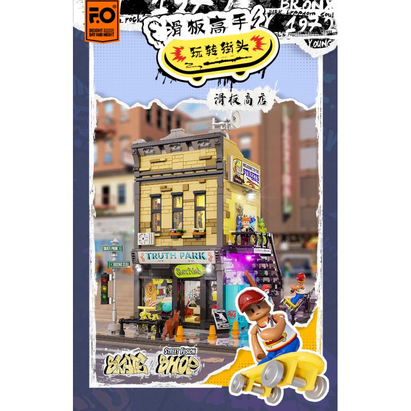 LUMIBRICKS FUNWHOLE F9051 9051 PHỐ MỸ CỬA HÀNG VÁN TRƯỢT bộ đồ chơi xếp lắp ráp ghép mô hình Creator Sáng Tạo