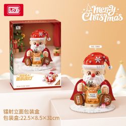 LOZ 1958 ĐÈN NGỦ THƠM ÔNG GIÀ NOEL bộ đồ chơi xếp lắp ráp ghép mô hình Creator Sáng Tạo 1473 khối