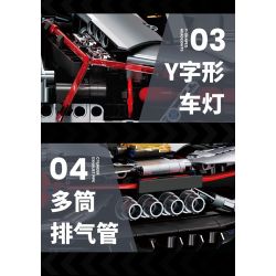 EXTRAORDINARY QM00038 00038 RAMBO 3000 1:10 tỷ lệ 1:10 bộ đồ chơi xếp lắp ráp ghép mô hình Technic LAMPOER ELECTRIC SUPERCAR Kỹ Thuật Công Nghệ Cao Mô Hình Phương Tiện 2130 khối