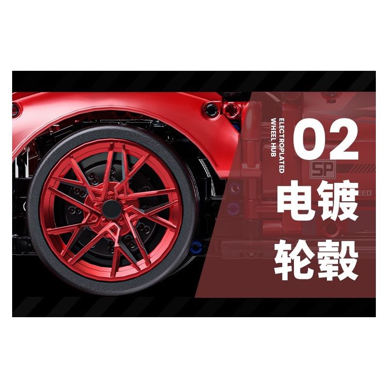 EXTRAORDINARY QM00037 00037 FERRARI GT3 1:10 tỷ lệ 1:10 bộ đồ chơi xếp lắp ráp ghép mô hình Technic FERRARI 296 GT3 Kỹ Thuật Công Nghệ Cao Mô Hình Phương Tiện 2270 khối