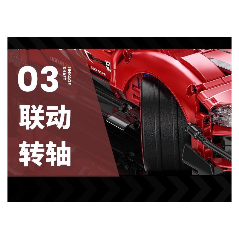 EXTRAORDINARY QM00037 00037 FERRARI GT3 1:10 tỷ lệ 1:10 bộ đồ chơi xếp lắp ráp ghép mô hình Technic FERRARI 296 GT3 Kỹ Thuật Công Nghệ Cao Mô Hình Phương Tiện 2270 khối