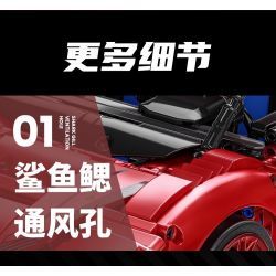 EXTRAORDINARY QM00037 00037 FERRARI GT3 1:10 tỷ lệ 1:10 bộ đồ chơi xếp lắp ráp ghép mô hình Technic FERRARI 296 GT3 Kỹ Thuật Công Nghệ Cao Mô Hình Phương Tiện 2270 khối