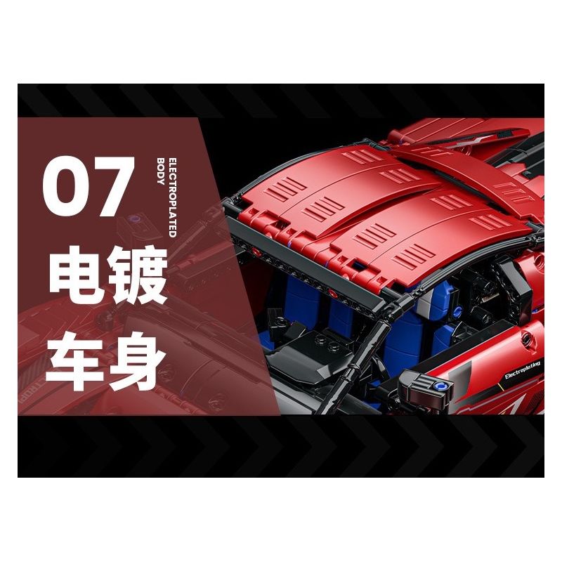 EXTRAORDINARY QM00037 00037 FERRARI GT3 1:10 tỷ lệ 1:10 bộ đồ chơi xếp lắp ráp ghép mô hình Technic FERRARI 296 GT3 Kỹ Thuật Công Nghệ Cao Mô Hình Phương Tiện 2270 khối