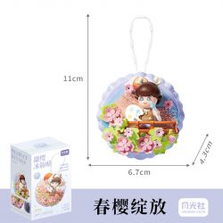GEKKOSHA 802804 NAM CHÂM TỦ LẠNH SWEET SAKURA HOA ANH ĐÀO MÙA XUÂN bộ đồ chơi xếp lắp ráp ghép mô hình Gear Đồ Lắp Ghép