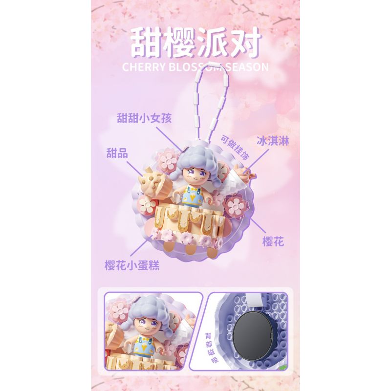 GEKKOSHA 802802 NAM CHÂM TỦ LẠNH SWEET SAKURA BỮA TIỆC NGỌT NGÀO bộ đồ chơi xếp lắp ráp ghép mô hình Gear Đồ Lắp Ghép