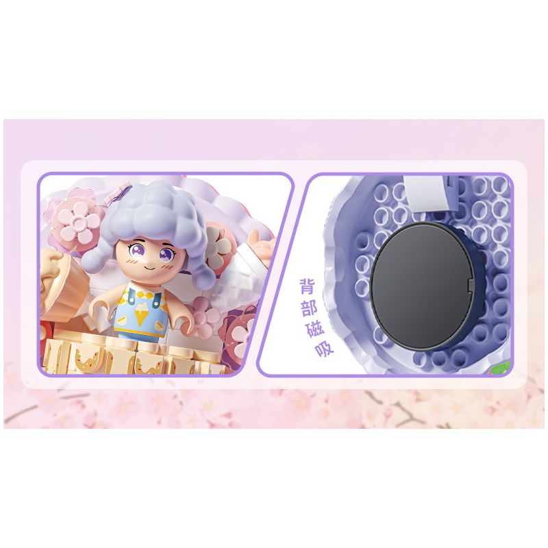 GEKKOSHA 802802 NAM CHÂM TỦ LẠNH SWEET SAKURA BỮA TIỆC NGỌT NGÀO bộ đồ chơi xếp lắp ráp ghép mô hình Gear Đồ Lắp Ghép