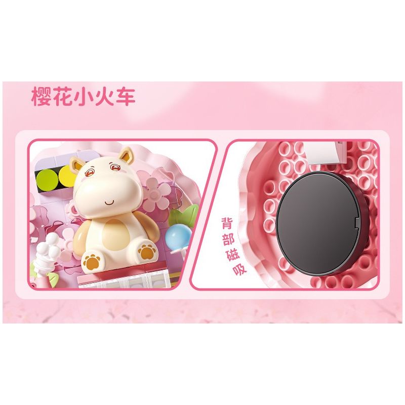 GEKKOSHA 802801 NAM CHÂM TỦ LẠNH SWEET CHERRY PHÙ THỦY HOANG DÃ MÀU HỒNG bộ đồ chơi xếp lắp ráp ghép mô hình Gear Đồ Lắp Ghép