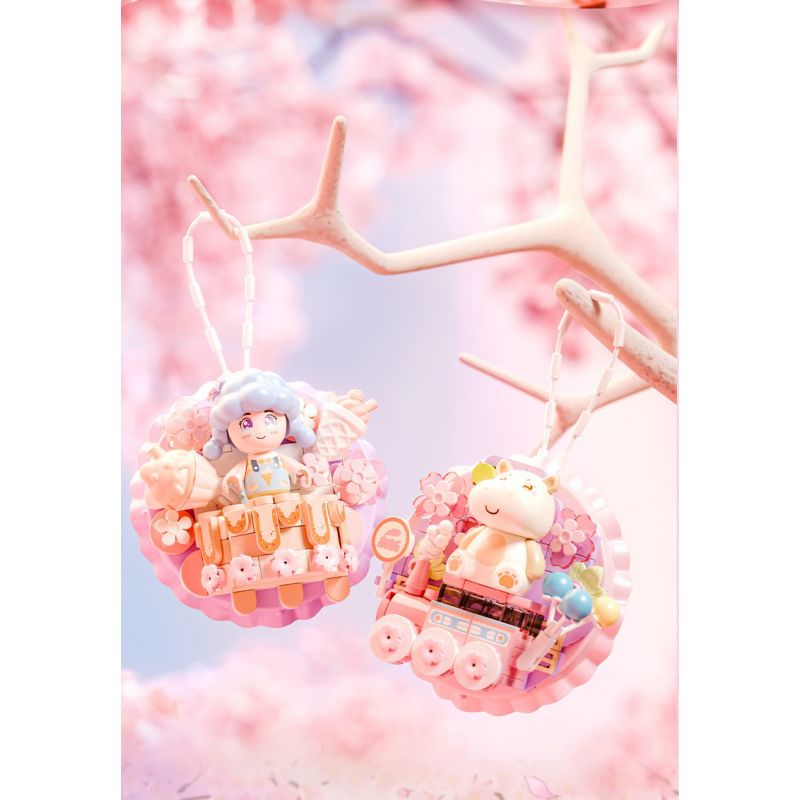 GEKKOSHA 802801 NAM CHÂM TỦ LẠNH SWEET CHERRY PHÙ THỦY HOANG DÃ MÀU HỒNG bộ đồ chơi xếp lắp ráp ghép mô hình Gear Đồ Lắp Ghép