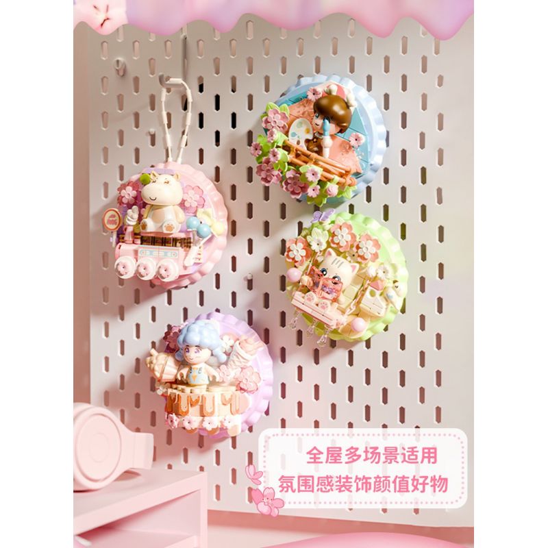 GEKKOSHA 802801 NAM CHÂM TỦ LẠNH SWEET CHERRY PHÙ THỦY HOANG DÃ MÀU HỒNG bộ đồ chơi xếp lắp ráp ghép mô hình Gear Đồ Lắp Ghép