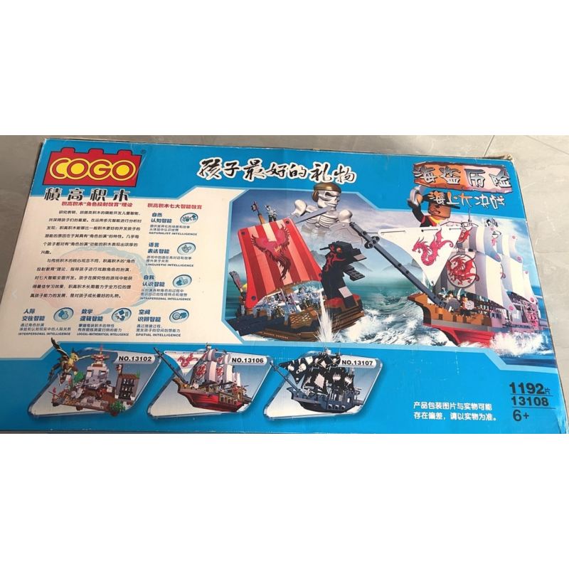 COGO 13108 CUỘC PHIÊU LƯU CỦA CƯỚP BIỂN THÁCH ĐẤU TRÊN bộ đồ chơi xếp lắp ráp ghép mô hình Pirates Of The Caribbean Cướp Biển Vùng Caribe 1192 khối