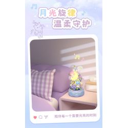 GEKKOSHA 803302 HỘP NHẠC TÌNH YÊU ÁNH TRĂNG CỦA GIA ĐÌNH SANRIO TSUKINO ODE TO SPRING GEMINI bộ đồ chơi xếp lắp ráp ghép mô hình SANRIO CHARACTERS
