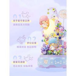 GEKKOSHA 803302 HỘP NHẠC TÌNH YÊU ÁNH TRĂNG CỦA GIA ĐÌNH SANRIO TSUKINO ODE TO SPRING GEMINI bộ đồ chơi xếp lắp ráp ghép mô hình SANRIO CHARACTERS