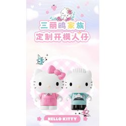 GEKKOSHA 803301 HỘP NHẠC TÌNH YÊU ÁNH TRĂNG CỦA GIA ĐÌNH SANRIO VƯỜN HỒNG KHIÊU VŨ HELLO KITTY bộ đồ chơi xếp lắp ráp ghép mô hình SANRIO CHARACTERS
