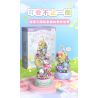GEKKOSHA 803301 HỘP NHẠC TÌNH YÊU ÁNH TRĂNG CỦA GIA ĐÌNH SANRIO VƯỜN HỒNG KHIÊU VŨ HELLO KITTY bộ đồ chơi xếp lắp ráp ghép mô hình SANRIO CHARACTERS