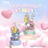 GEKKOSHA 803301 HỘP NHẠC TÌNH YÊU ÁNH TRĂNG CỦA GIA ĐÌNH SANRIO VƯỜN HỒNG KHIÊU VŨ HELLO KITTY bộ đồ chơi xếp lắp ráp ghép mô hình SANRIO CHARACTERS