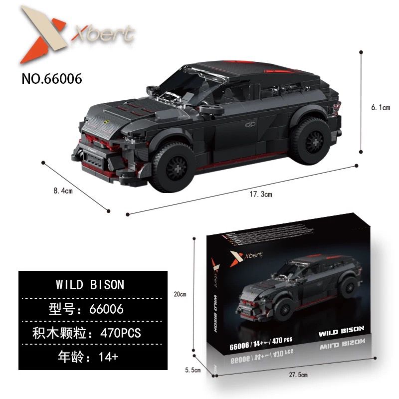 XBERT 66006 BISON HOANG bộ đồ chơi xếp lắp ráp ghép mô hình Speed Champions Racing Cars Đua Xe Công Thức 470 khối