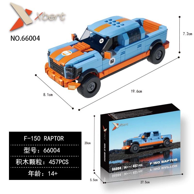 XBERT 66004 F-150 RAPTOR bộ đồ chơi xếp lắp ráp ghép mô hình Speed Champions Racing Cars Đua Xe Công Thức 457 khối
