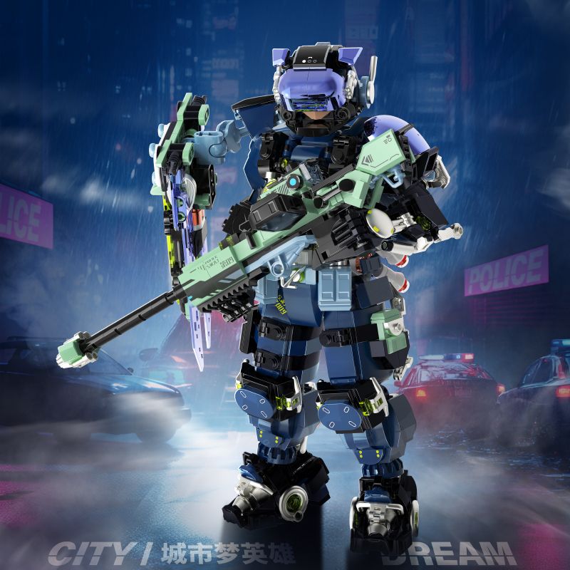 IBLOCK IB1102 1102 ANH HÙNG TRONG MƠ THÀNH PHỐ CHIẾN DỊCH CƠN BÃO bộ đồ chơi xếp lắp ráp ghép mô hình CITY DREAM HEROES