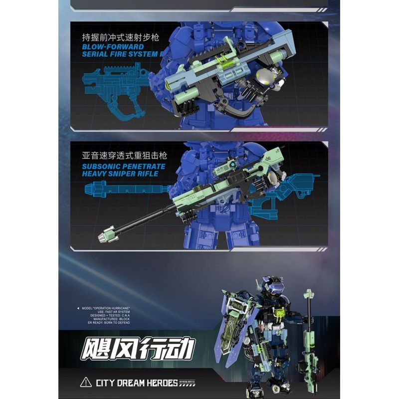 IBLOCK IB1102 1102 ANH HÙNG TRONG MƠ THÀNH PHỐ CHIẾN DỊCH CƠN BÃO bộ đồ chơi xếp lắp ráp ghép mô hình CITY DREAM HEROES