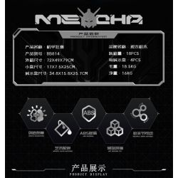 GUANJI BB814 MÔ HÌNH MECHA CRAZE 4 bộ đồ chơi xếp lắp ráp ghép mô hình MECHANICAL ARMOR CRAZE
