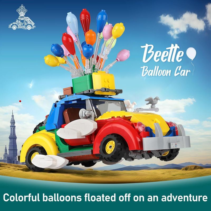 92209 XE BÓNG BAY BỌ CÁNH CỨNG bộ đồ chơi xếp lắp ráp ghép mô hình Creator BEETTE BALLOON CAR Sáng Tạo 1056 khối