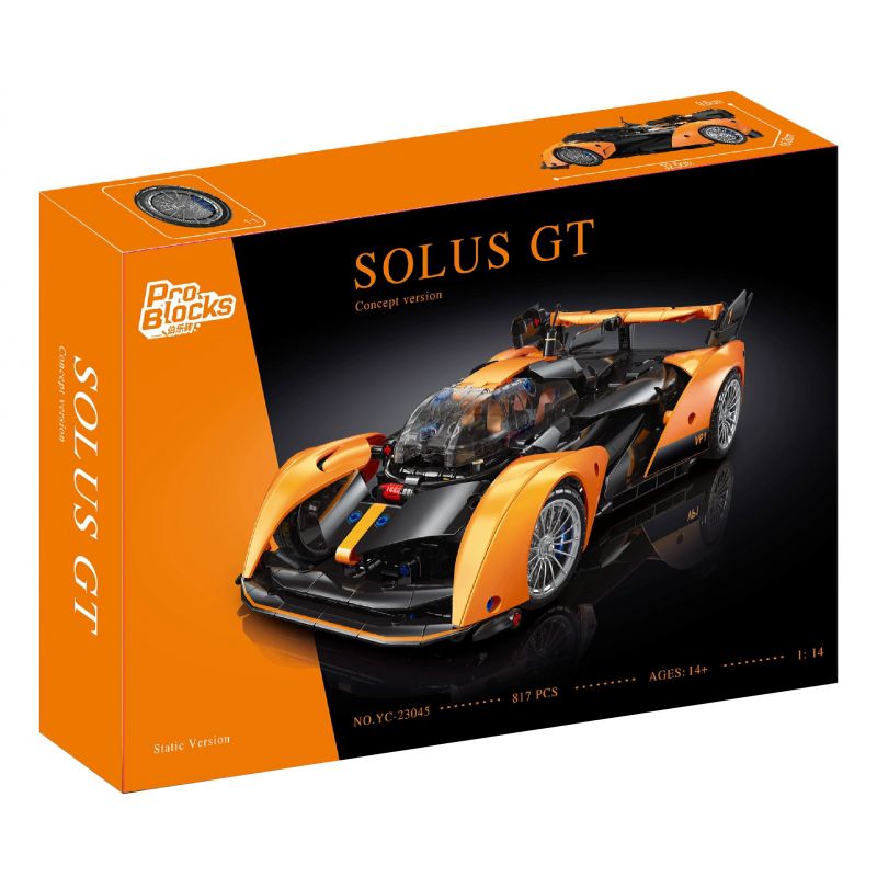 PRO BLOCKS YC-23045 23045 YC23045 non  XE THỂ THAO MCLAREN SOLUS GT tỷ lệ 1:14 bộ đồ chơi xếp lắp ráp ghép mô hình  Kỹ Thuật Công Nghệ Cao Mô Hình Phương Tiện 817 khối
