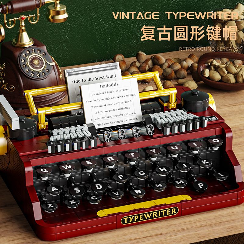 GAOMISI T2112 2112 MÁY ĐÁNH CHỮ CỔ ĐIỂN bộ đồ chơi xếp lắp ráp ghép mô hình VINTAGE TYPEWRITER 1160 khối