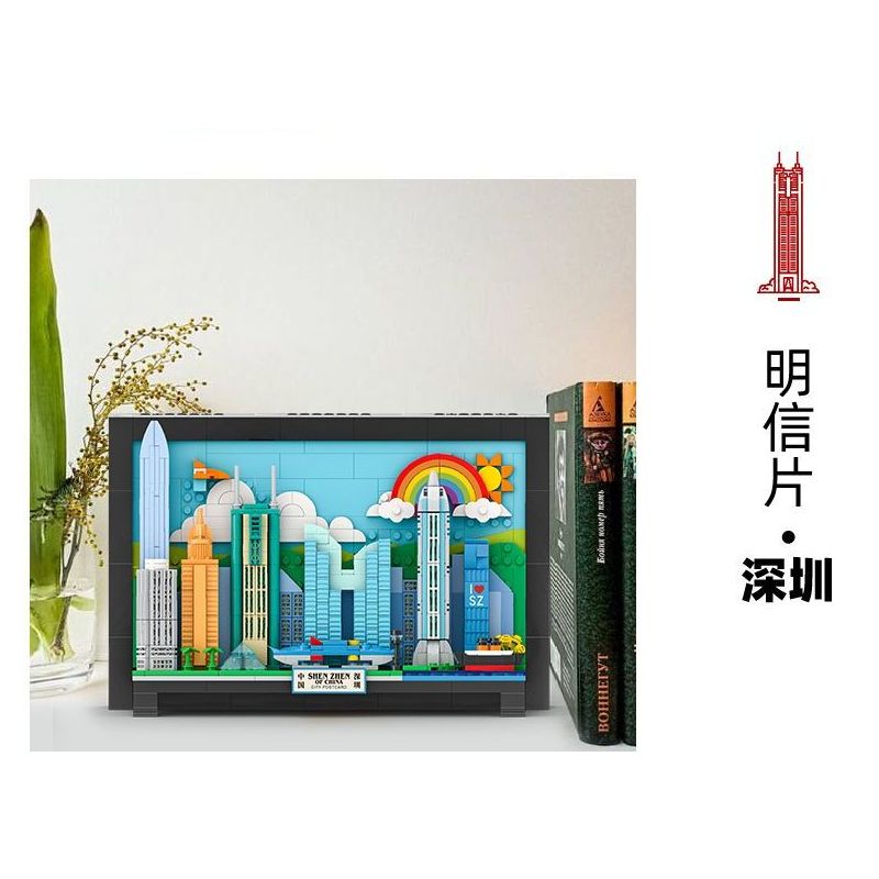 WANGE LIGAO DR.LUCK 4923 BƯU THIẾP THÀNH PHỐ THÂM QUYẾN bộ đồ chơi xếp lắp ráp ghép mô hình Architecture CITY POSTCARD Công Trình Kiến Trúc 645 khối