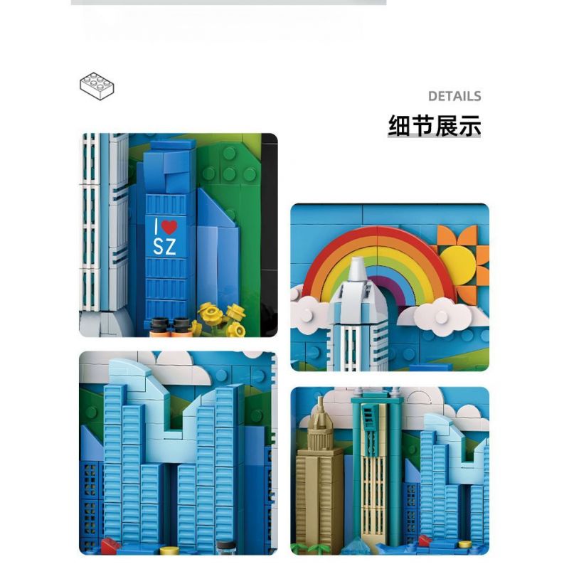 WANGE LIGAO DR.LUCK 4923 BƯU THIẾP THÀNH PHỐ THÂM QUYẾN bộ đồ chơi xếp lắp ráp ghép mô hình Architecture CITY POSTCARD Công Trình Kiến Trúc 645 khối