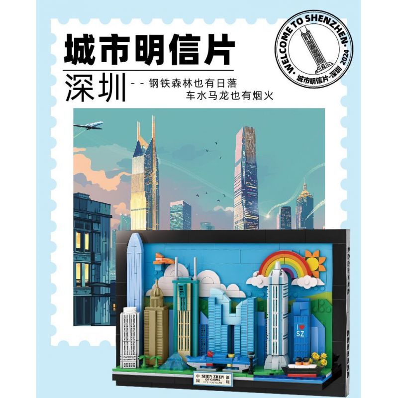 WANGE LIGAO DR.LUCK 4923 BƯU THIẾP THÀNH PHỐ THÂM QUYẾN bộ đồ chơi xếp lắp ráp ghép mô hình Architecture CITY POSTCARD Công Trình Kiến Trúc 645 khối